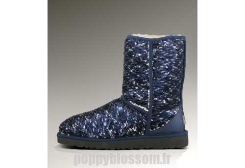 Le plus à la mode Ugg-162 court Sparkles Classic Bleu Bottes